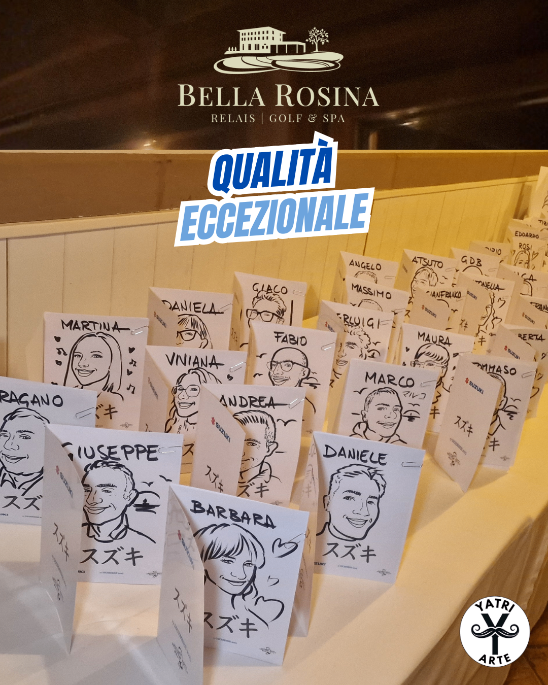 Caricature sul tavolo