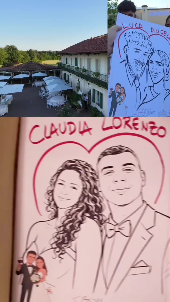 Galleria di ritratti dal vivo al matrimonio di Tania e Alessio
