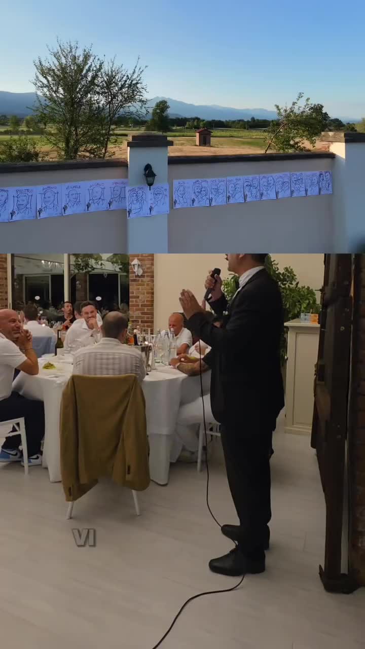 Ritratti appesi al muro come galleria a Cascina Margherita