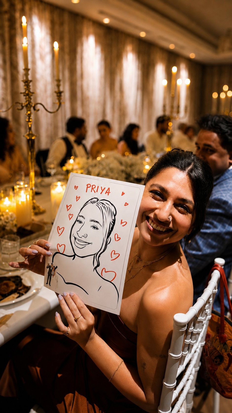 Priya e la sua caricatura