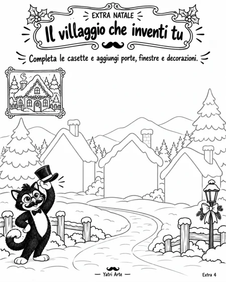 Illustrazione natalizia: il villaggio che inventi tu