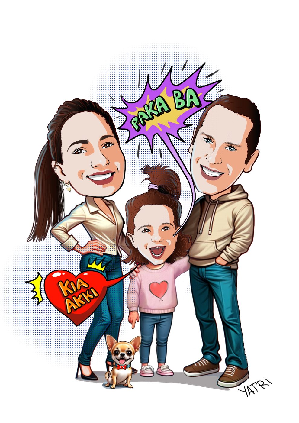 Caricatura da foto 30×40 con cornice