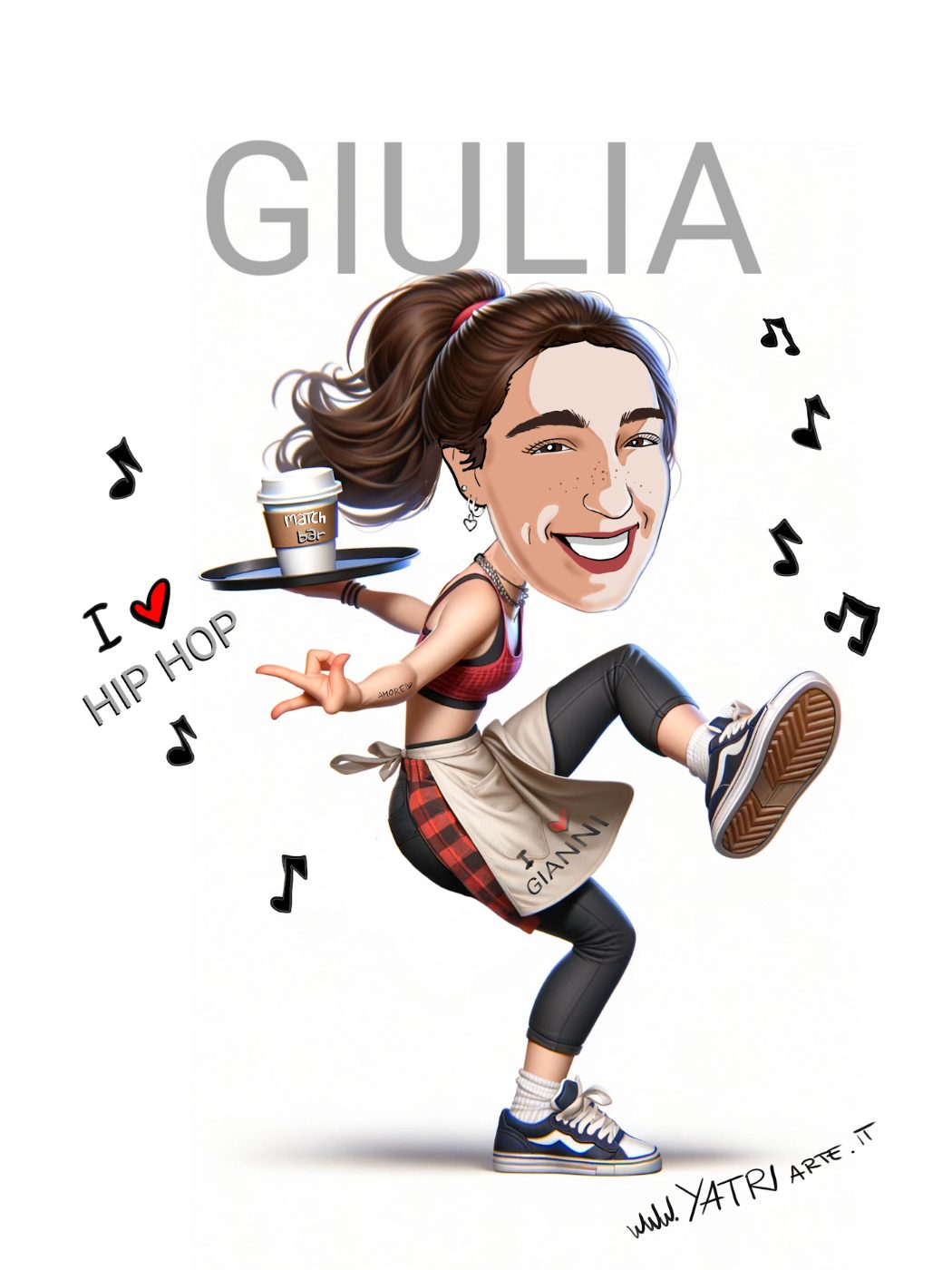 Caricatura da foto di una ragazza che balla