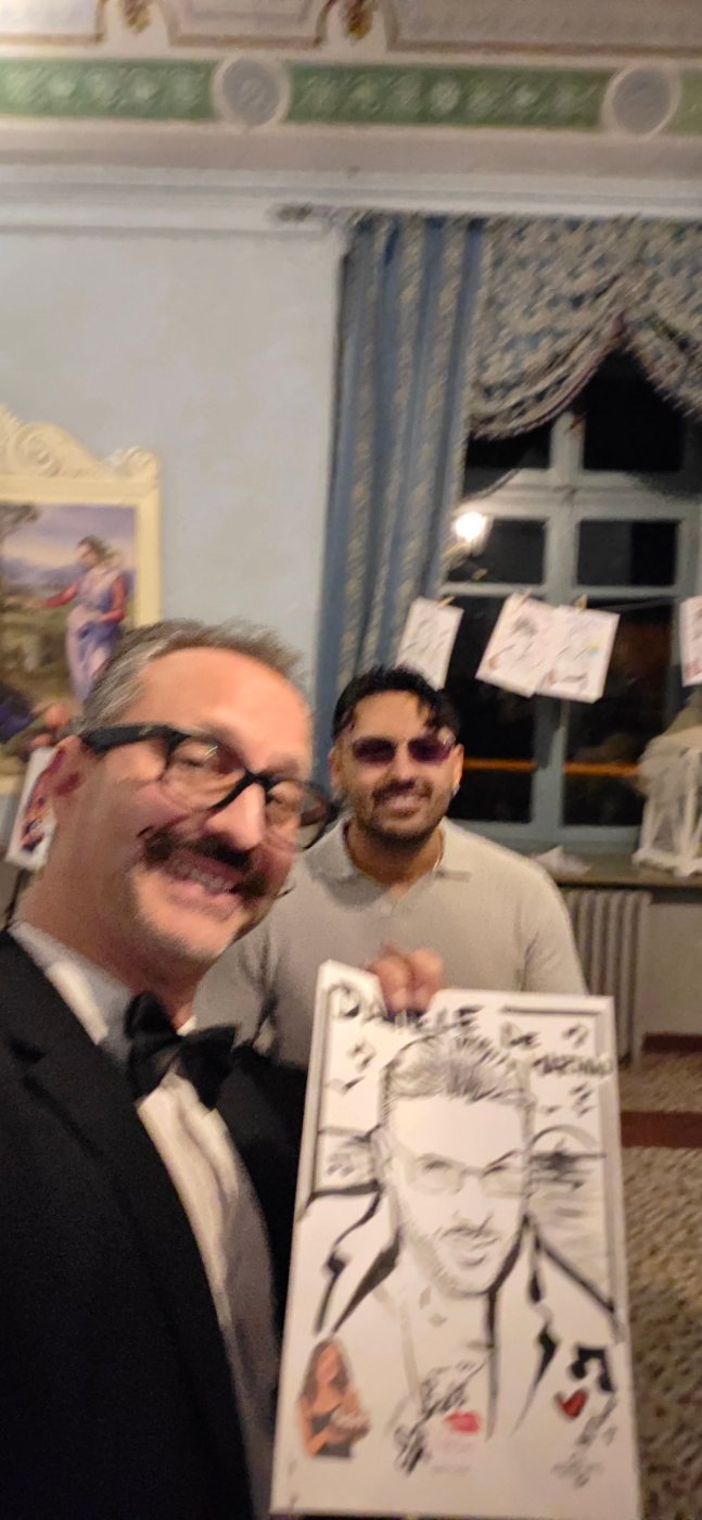 Yatri disegna dal vivo durante una festa – Family Day aziendale