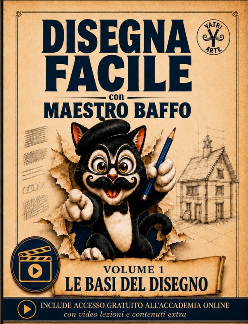 Copertina del libro Disegna facile con Maestro Baffo
