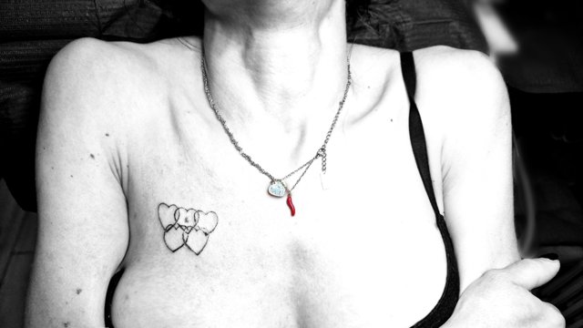 Una composizione di cuori — tatuaggio realizzato da Yatri